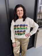 Mardi Gras Sequin Knit Sweater