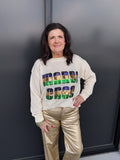 Mardi Gras Sequin Knit Sweater