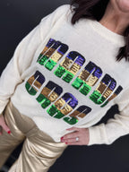 Mardi Gras Sequin Knit Sweater