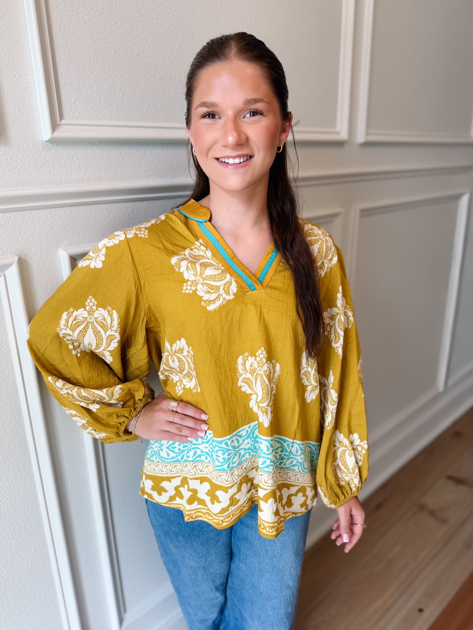 Regal Bloom Baroque Top