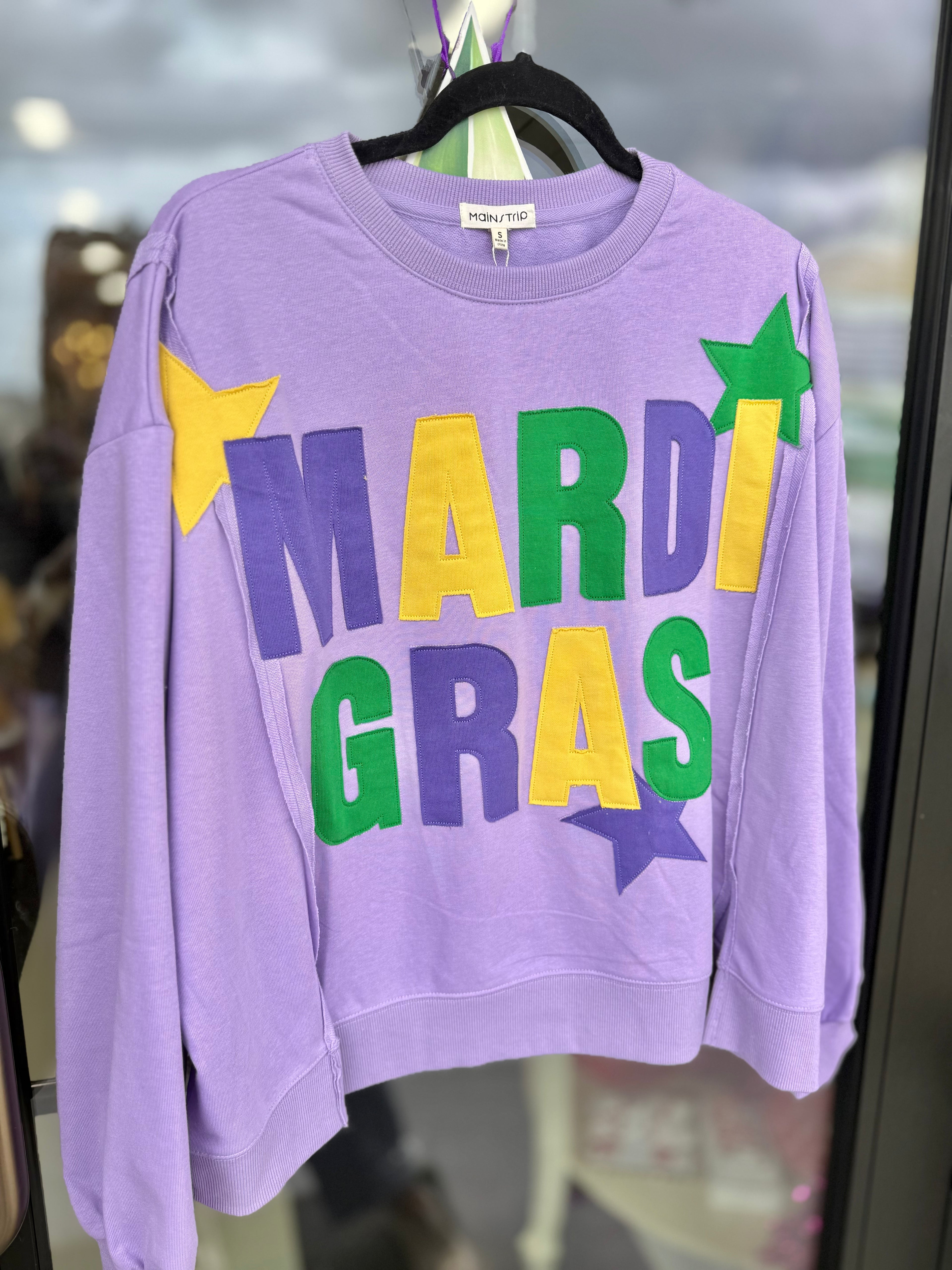 💜 Mardi Gras Patchwork Sweater 💚