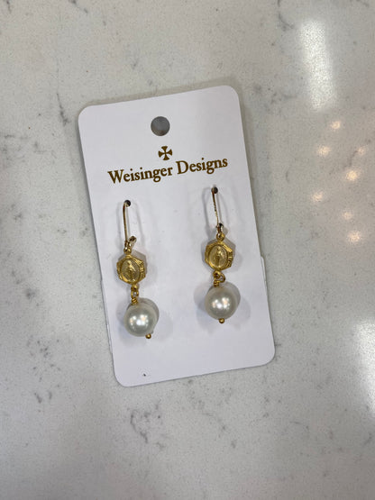 WD Pearl Drop Mary Earrings