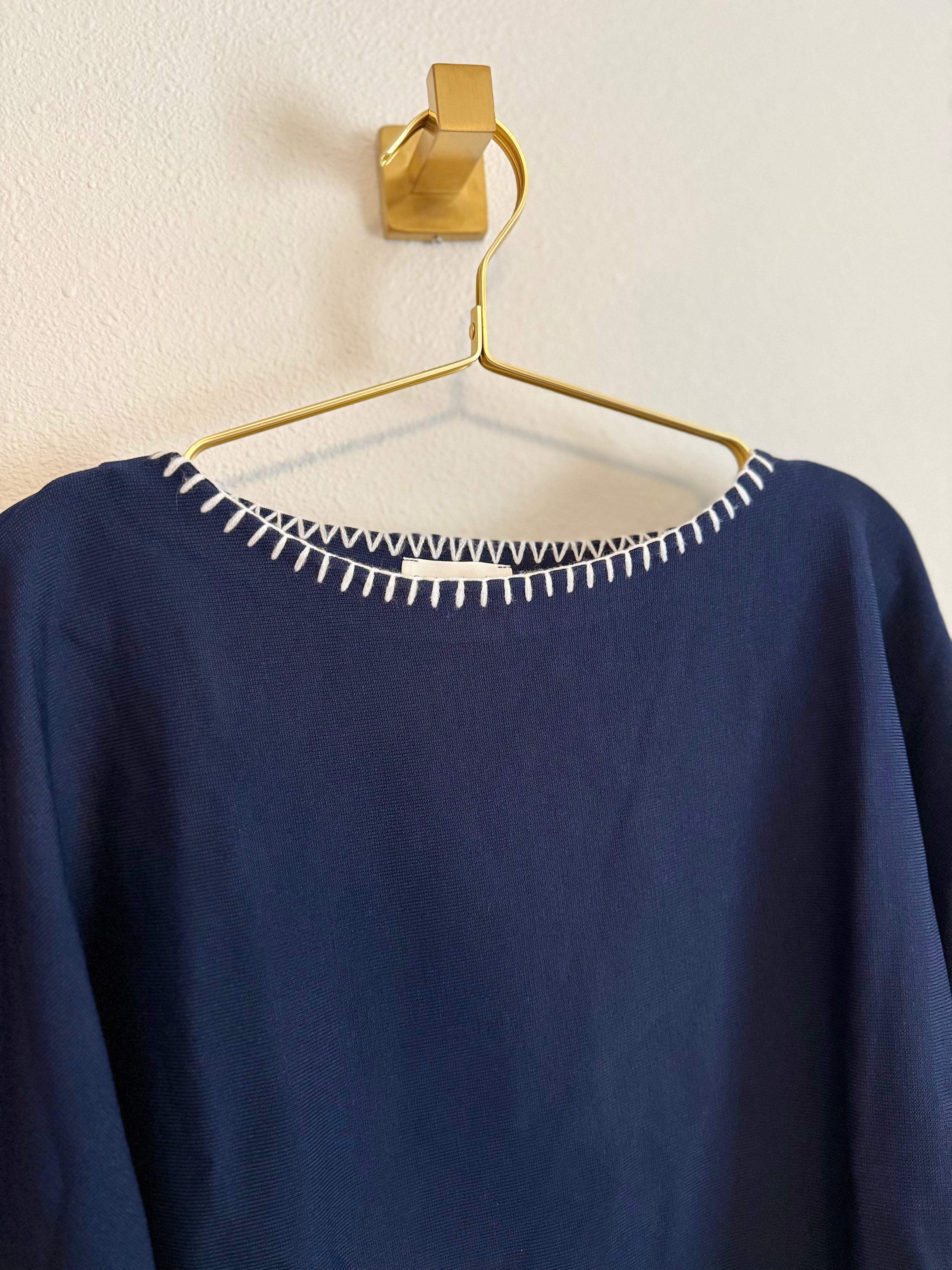 Dolman Fit Knit Top with Stitch Detail