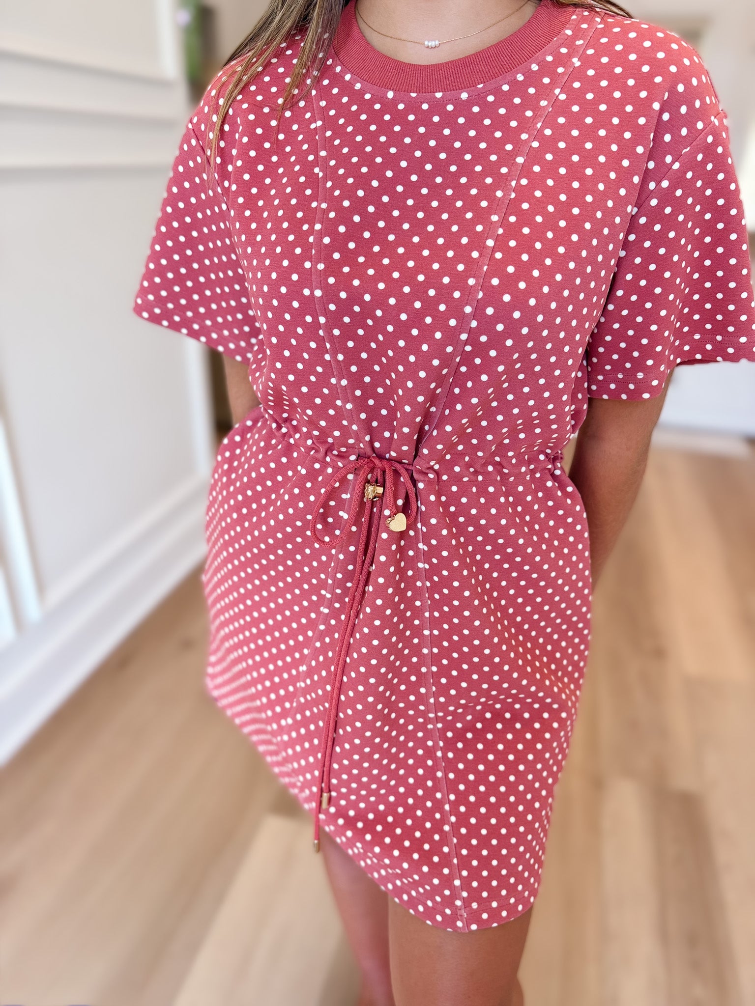 Classic Polka Dot Tie Waist Dress *