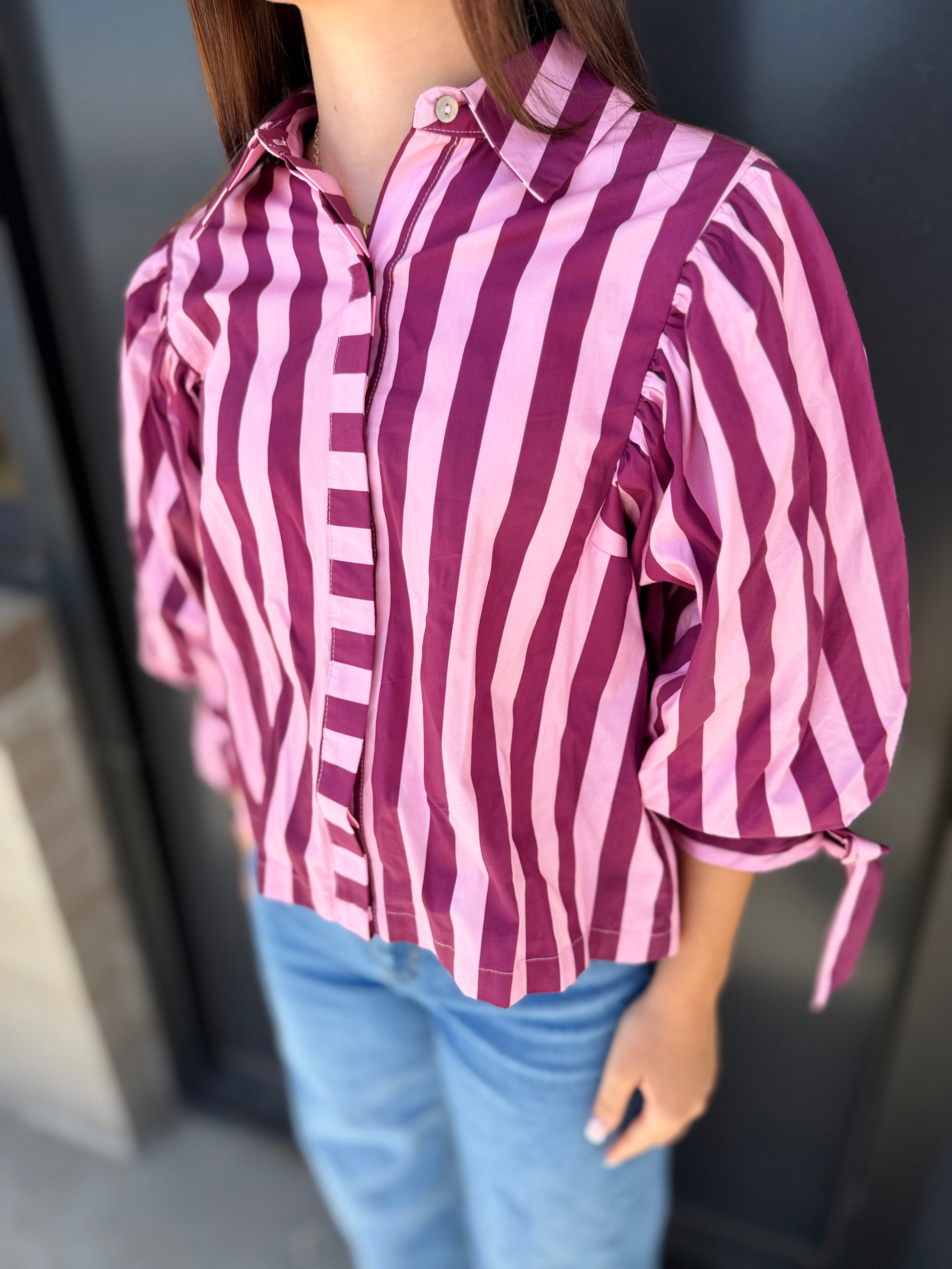 Merlot Stripe Blouse