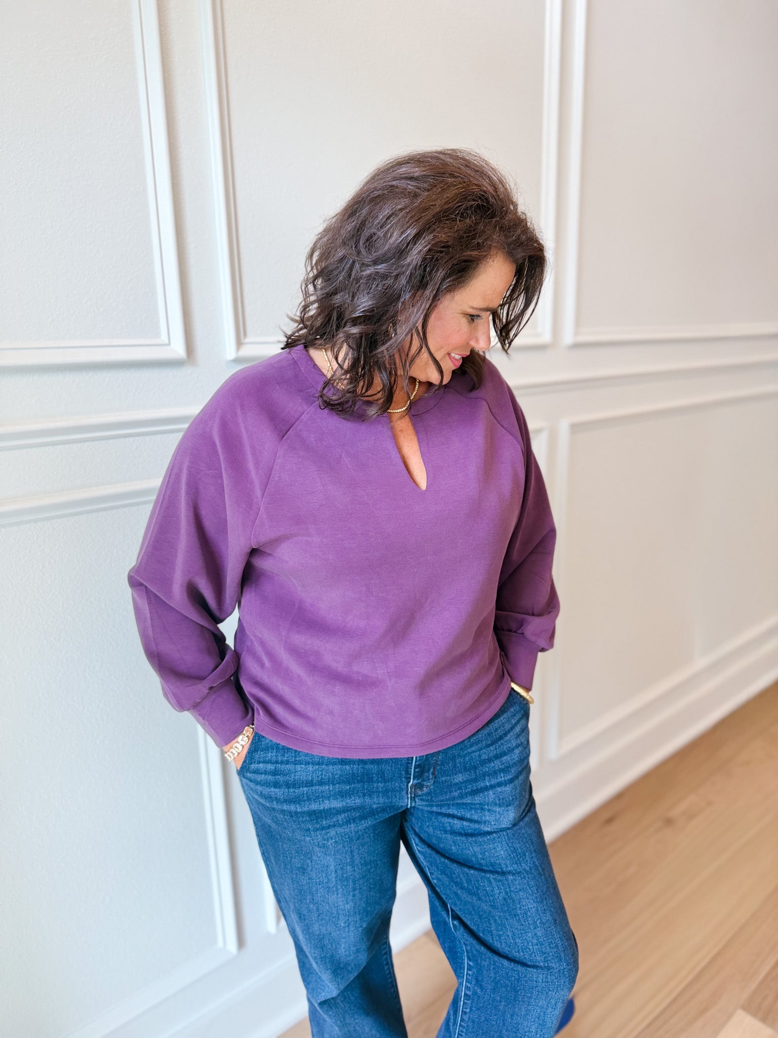 Sofie Soft Split Neck Top