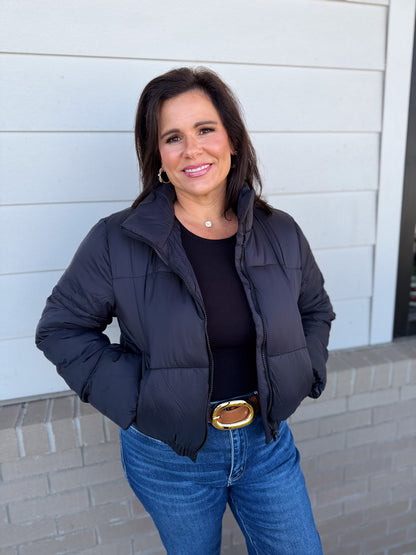 Luxe Nylon Puffer Jacket