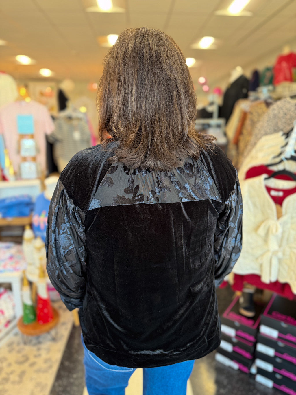 Ricky Contrast Velvet Top