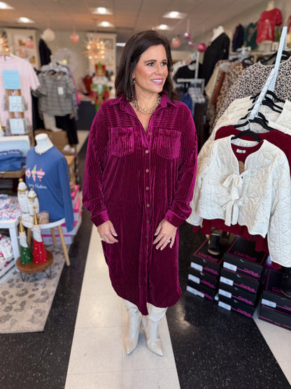 Sienna Stripe Velvet Midi Dress