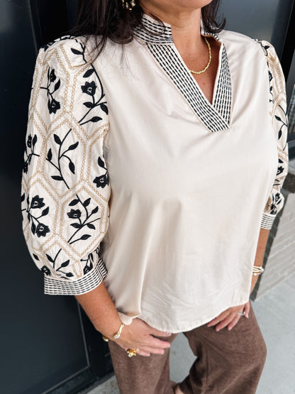 My Way Floral Sleeve Top