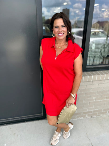 SS Geaux Purple Quarter Zip Dress