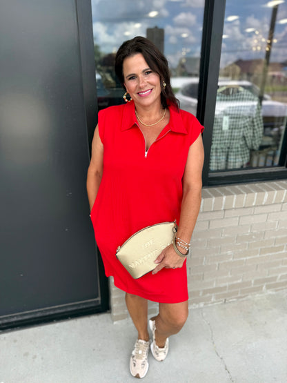 SS Geaux Purple Quarter Zip Dress