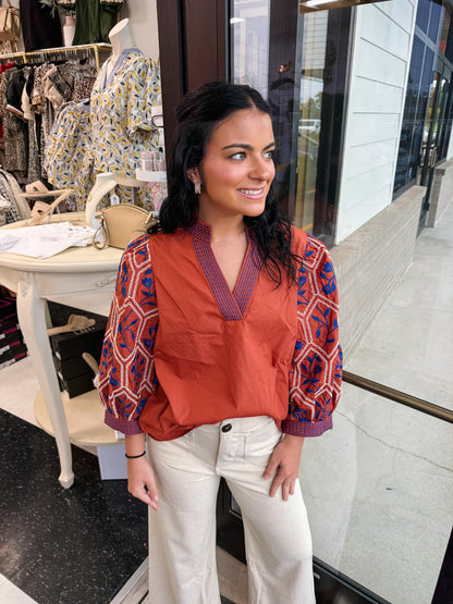 My Way Floral Sleeve Top