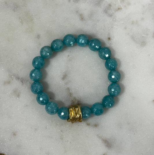 Turquoise Jade Beaded Bracelet