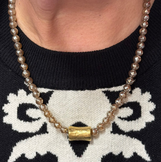 17" Mocha Beaded Necklace