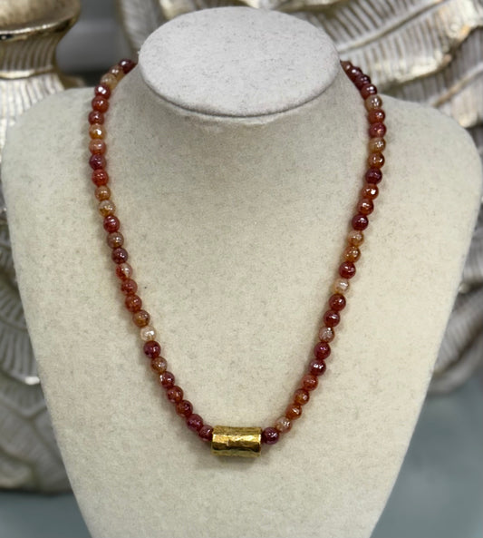 Red Sardonyx Beaded Necklace