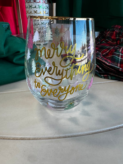 Holiday Stemless Wine Glass
