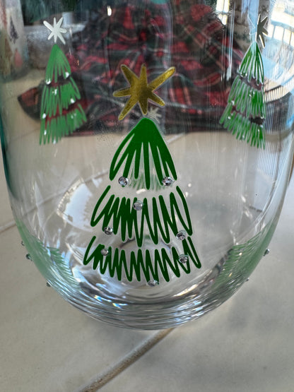 Holiday Stemless Wine Glass