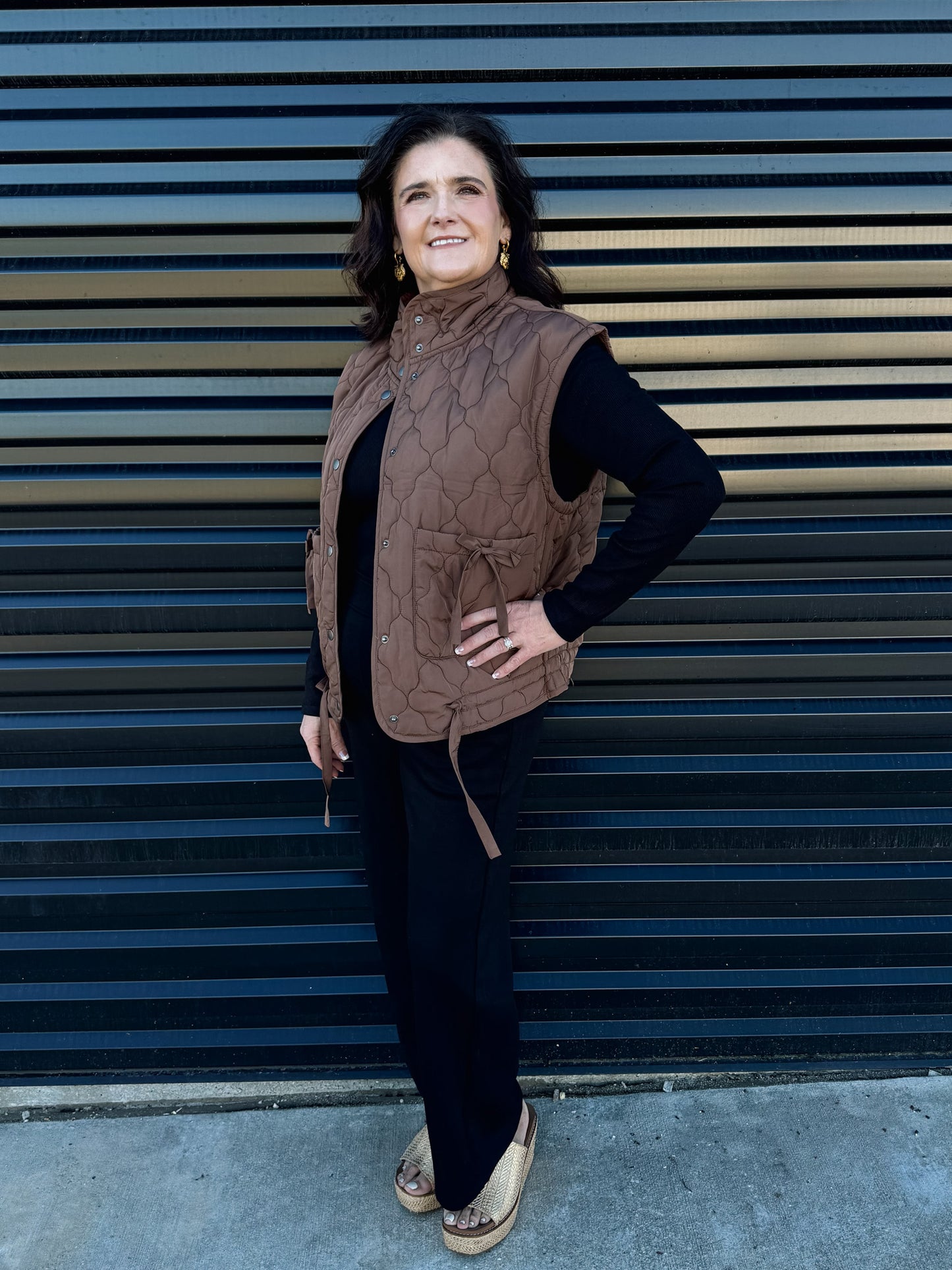 Everly Quilted Tie Puffer Vest