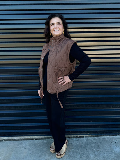 Everly Quilted Tie Puffer Vest
