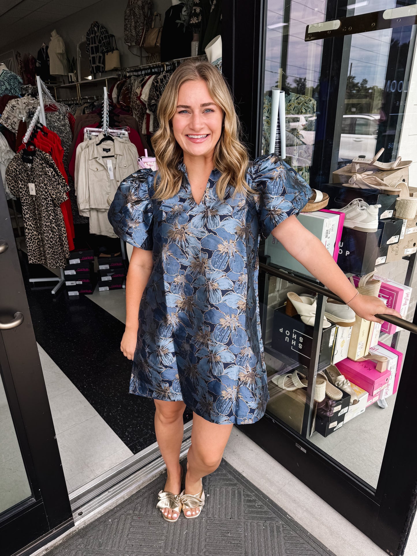 Metallic Free Falling Dress