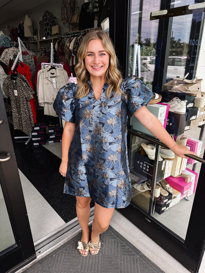 Metallic Free Falling Dress