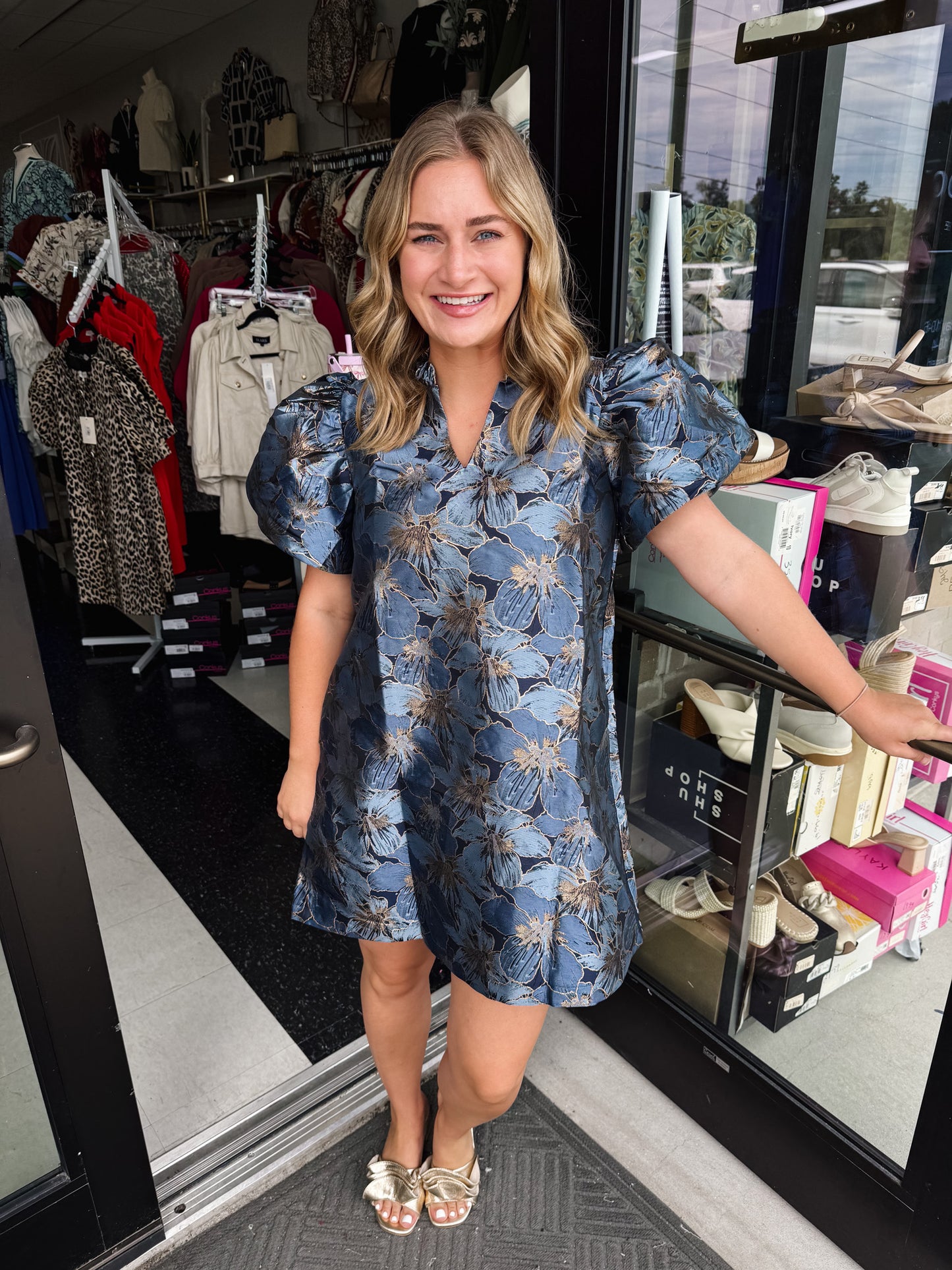 Metallic Free Falling Dress