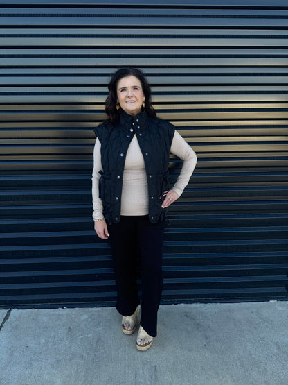 Everly Quilted Tie Puffer Vest
