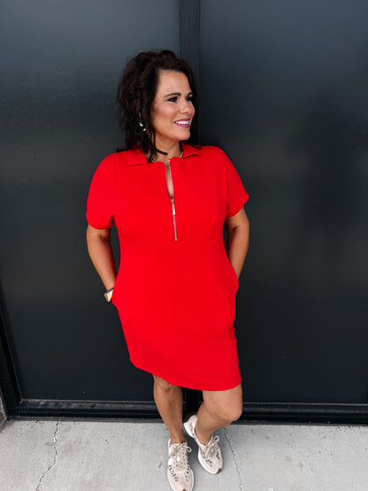 Ezra Textured Zipper Dress