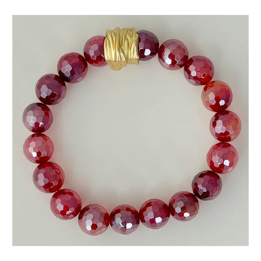 Red Carnelian Beaded Bracelet