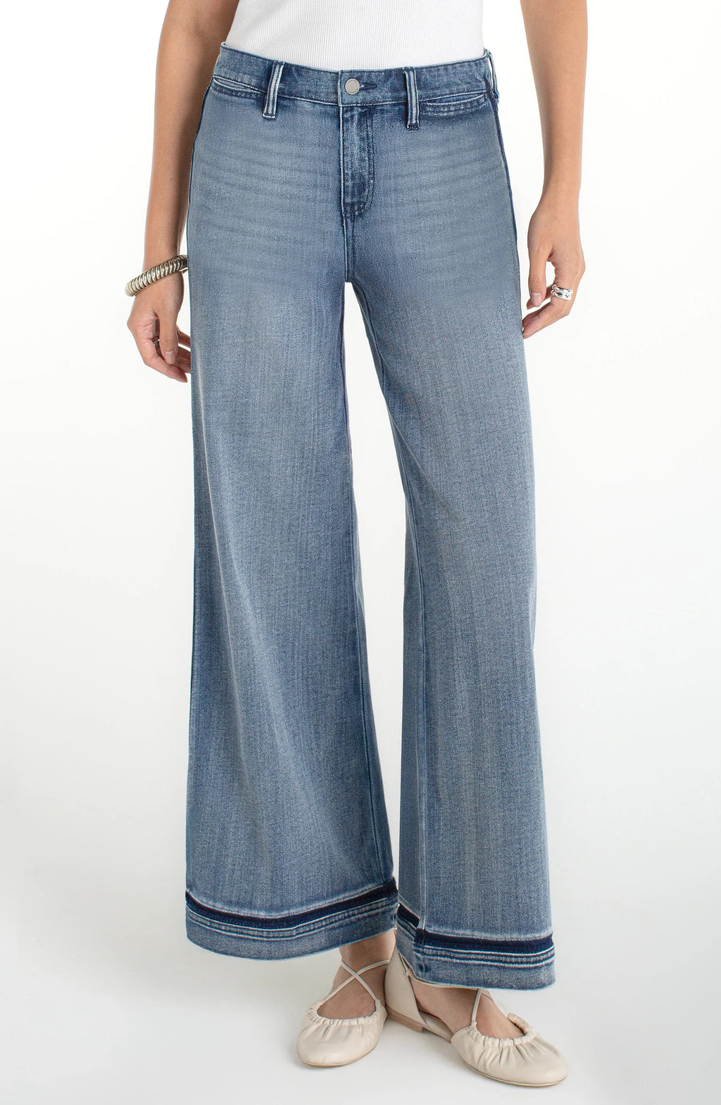 Liverpool Super Stride Wide-Leg Denim