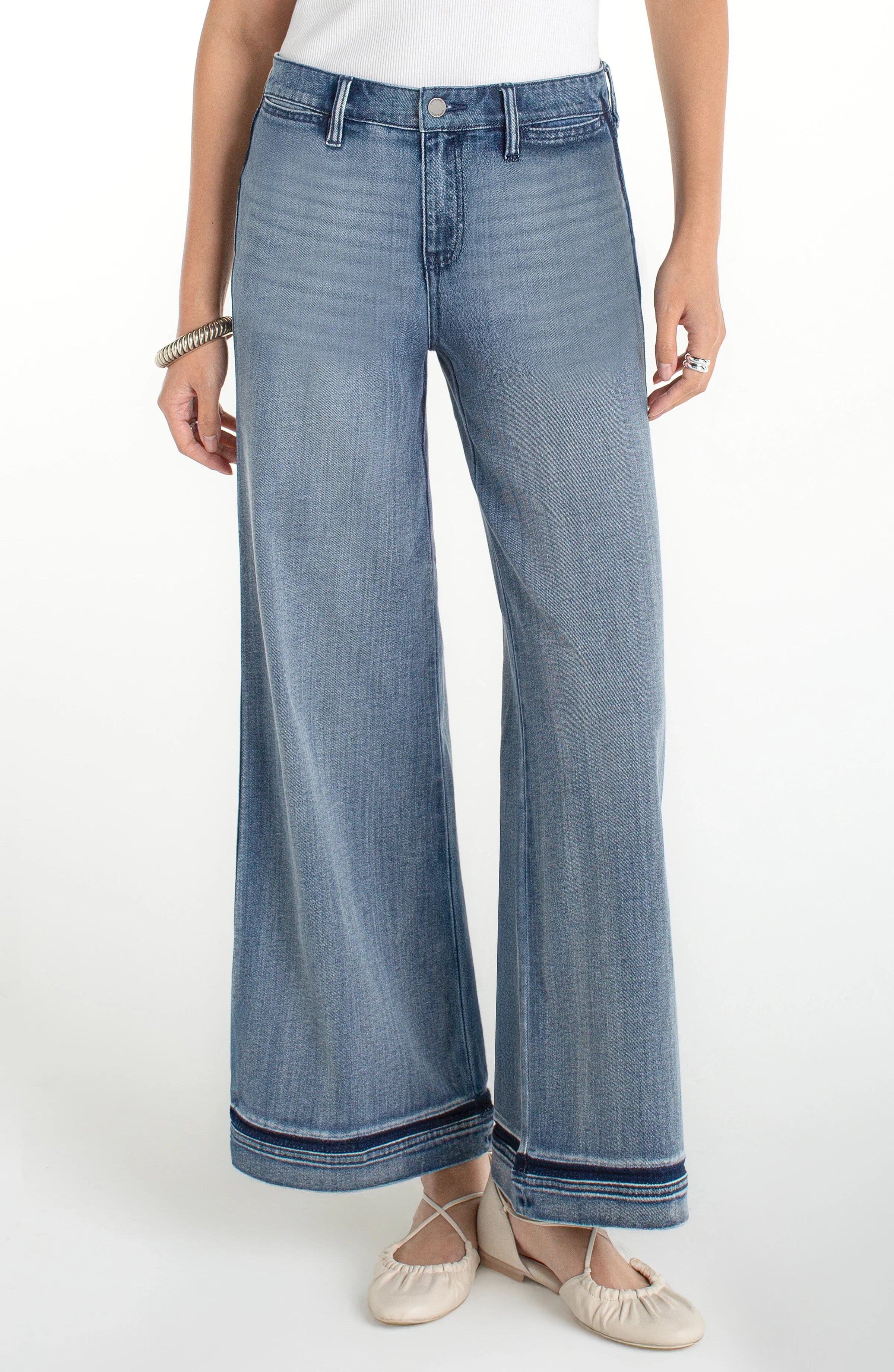 Liverpool Super Stride Wide-Leg Denim