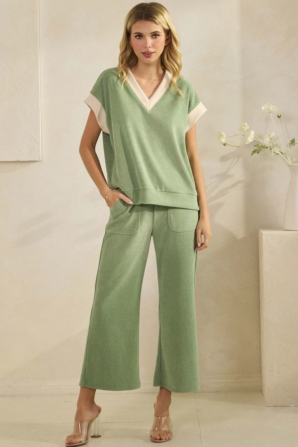 Two Tone Vest Set