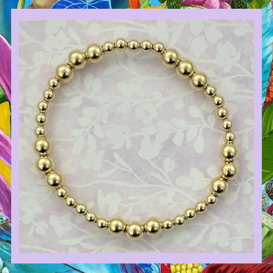 4&6mm gold beaded bracelet