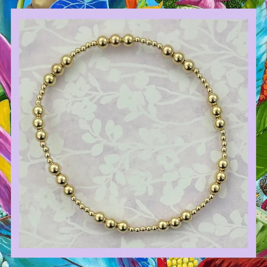 2&4mm gold beaded bracelet
