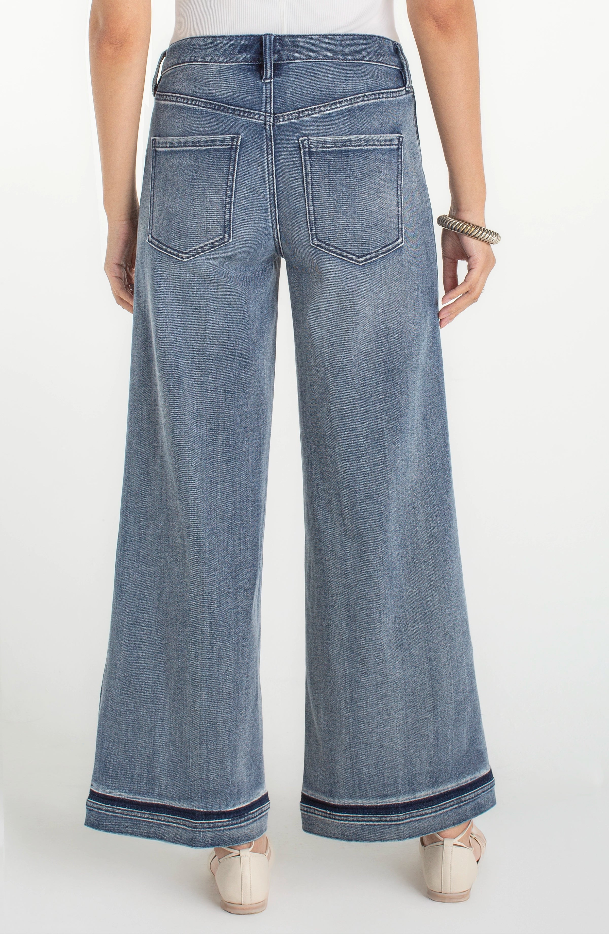 Liverpool Super Stride Wide-Leg Denim