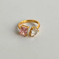 Sweet Square Zircon Open Ring