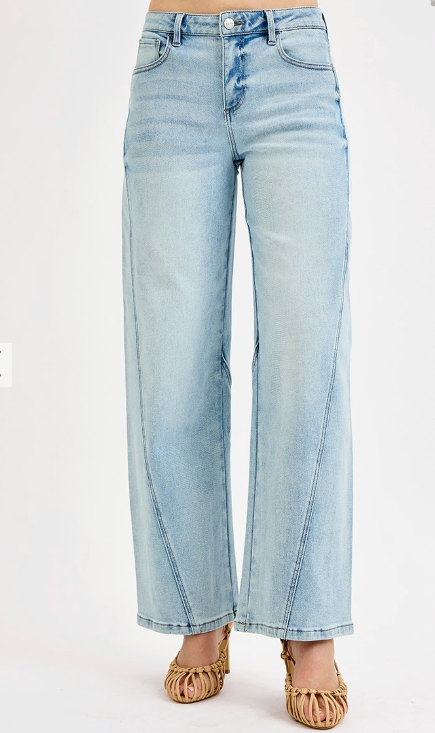 Risen Mid Rise Barrel Jeans