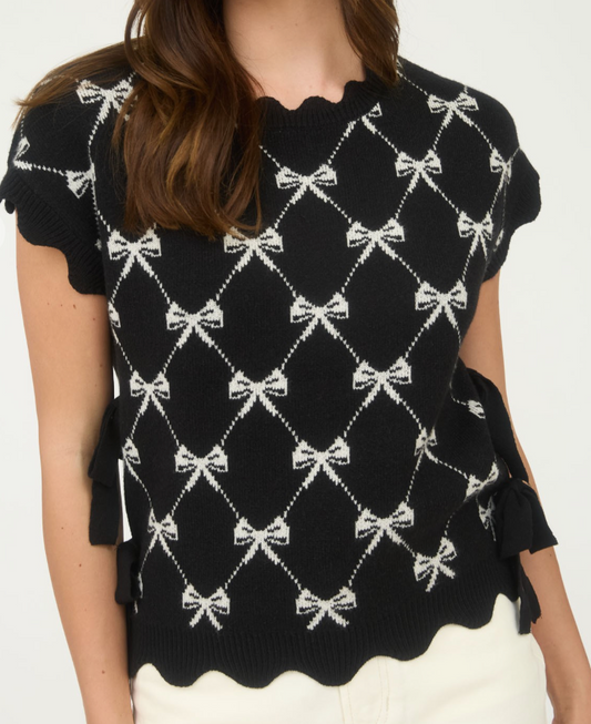 BP Bow Pattern Sweater Top