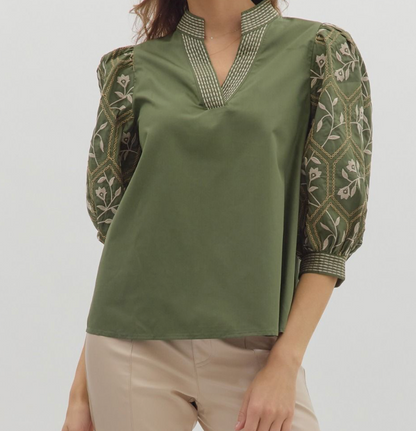 My Way Floral Sleeve Top