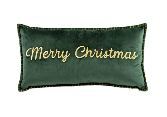 RS Merry Christmas Embroidered Pillow