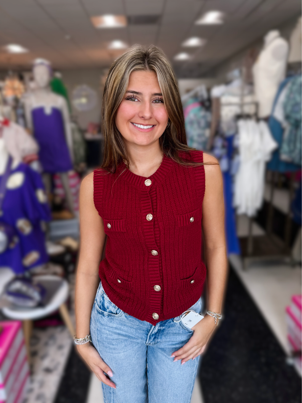 BP Natalie Sleeveless Cardigan