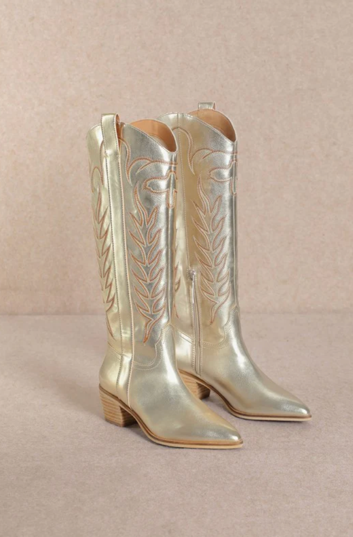 Inlay Gold Boots
