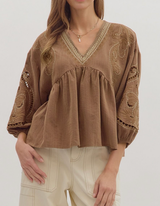 Meadow Breeze Embroidered Top