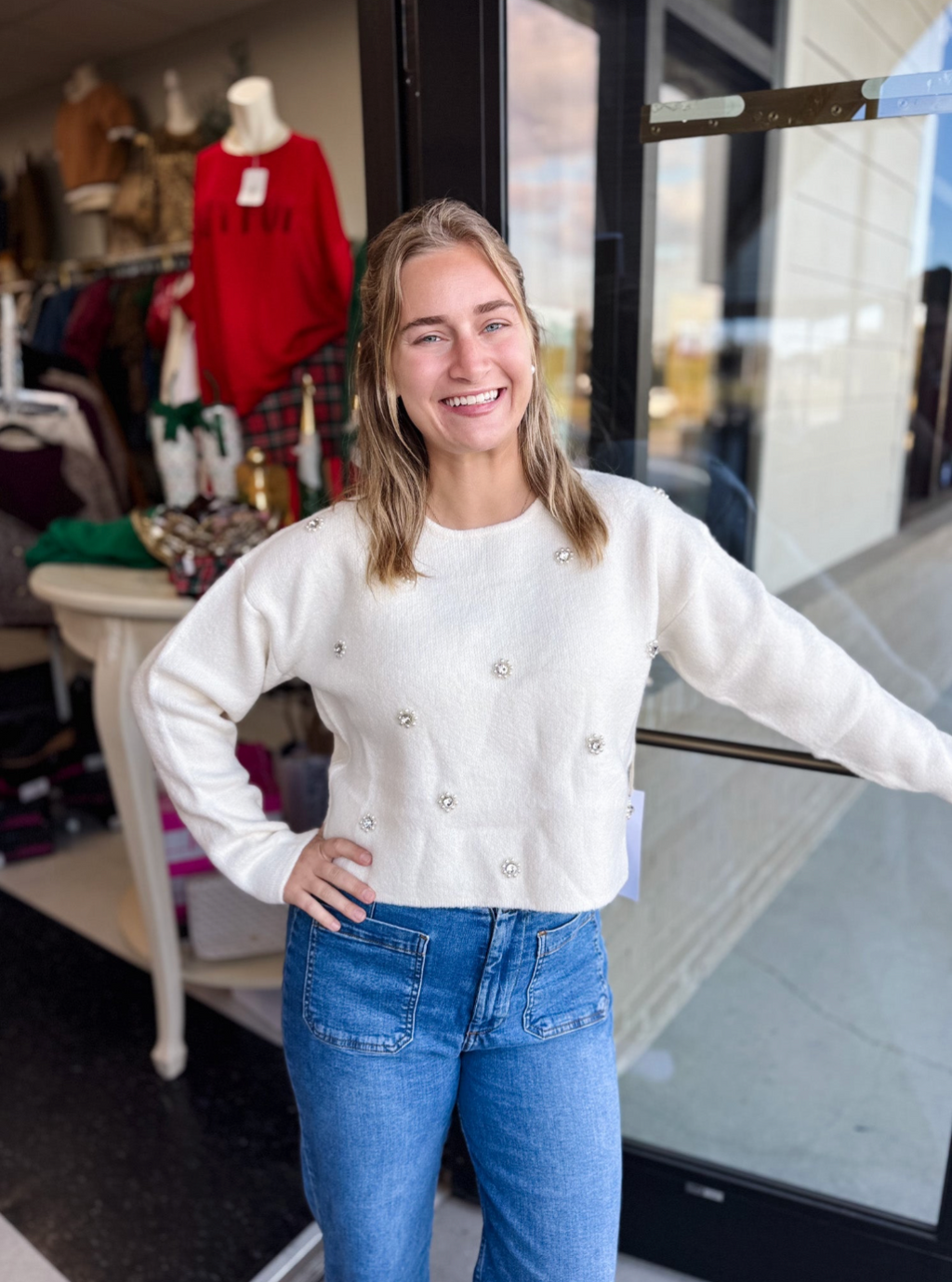✨ Starlight Pearl Embellished Sweater ✨