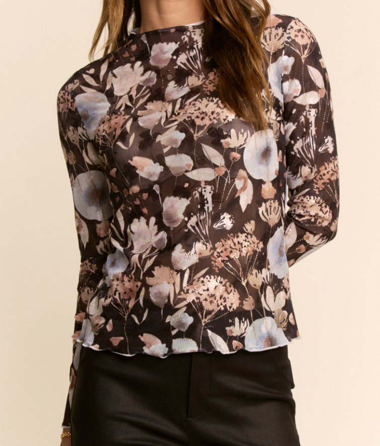 Sheer Mesh Tie-Dye Long Sleeve Top!