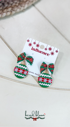 Enamel Christmas Ornament Earrings