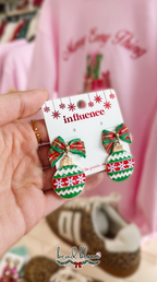 Enamel Christmas Ornament Earrings