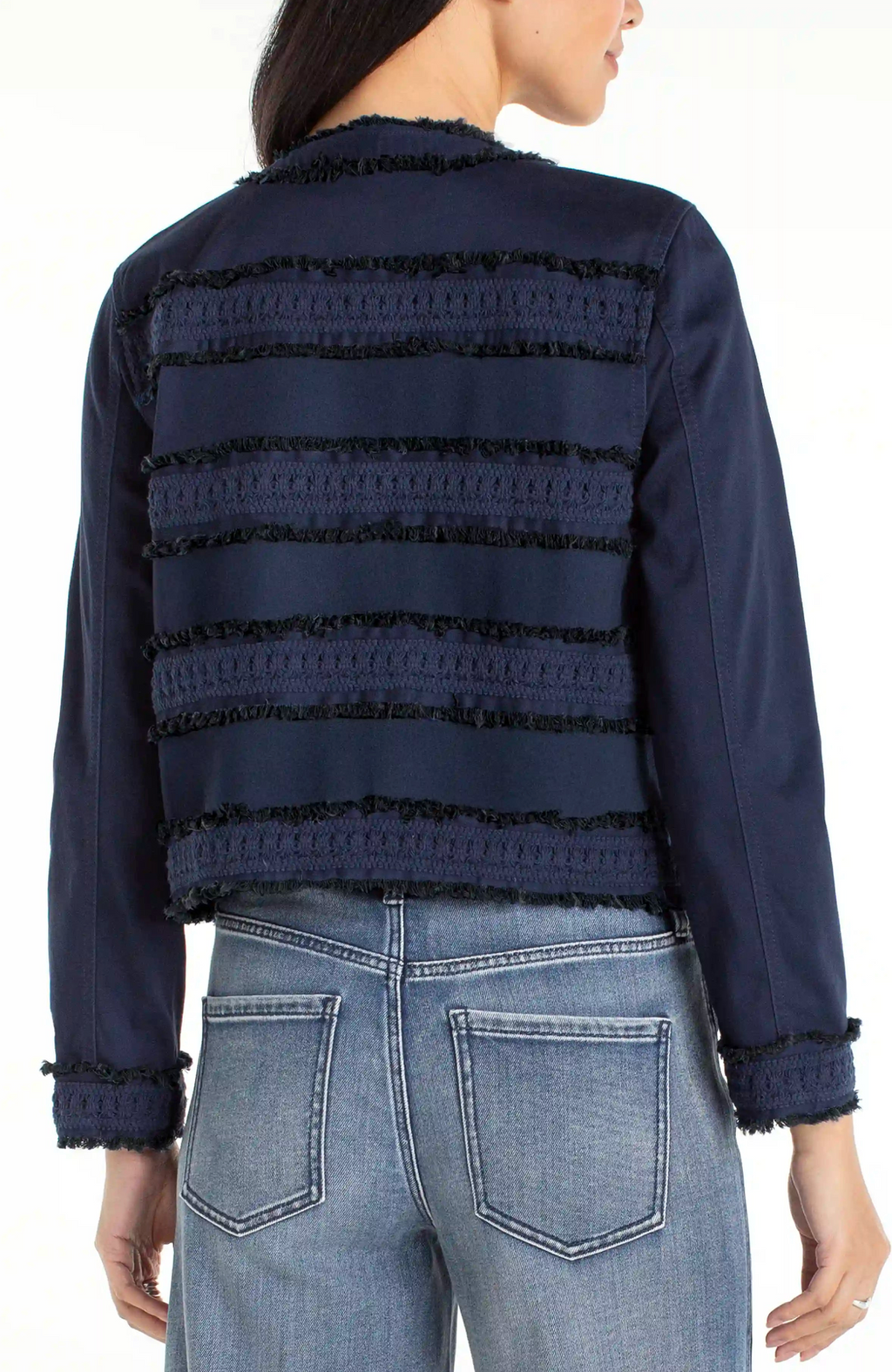 LP Collarless Jacket With Fray & Lace!