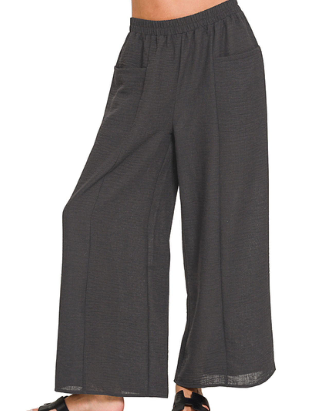 Woven Airflow Elastic Waistband Pants